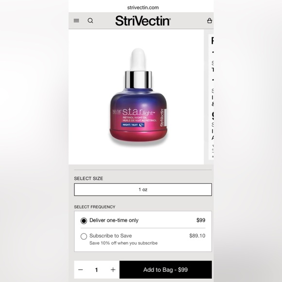 StriVectin s.t.a.r.light Retinol Night Oil - Brand New in Box - Picture 2 of 15